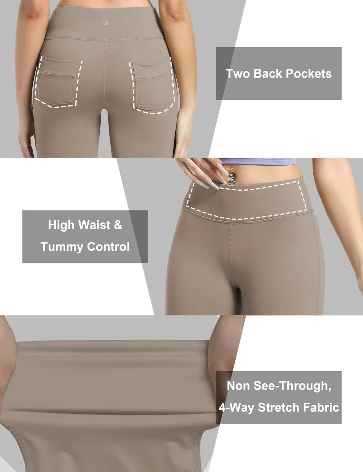 BUBBLELIME 29"/31"/33"/35"/37" Women's High Waist Straight Leg Yoga Pants Tummy Control Workout Pants with Pockets