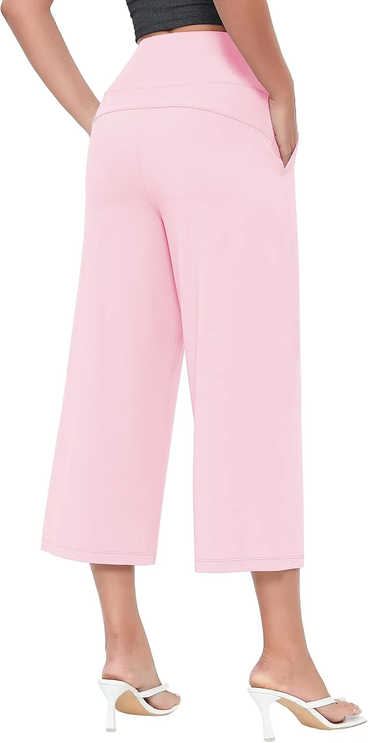 BUBBLELIME Women's Bootleg Yoga Capris Pants High Waist Workout Lounge Flare Crop Pants with Pockets