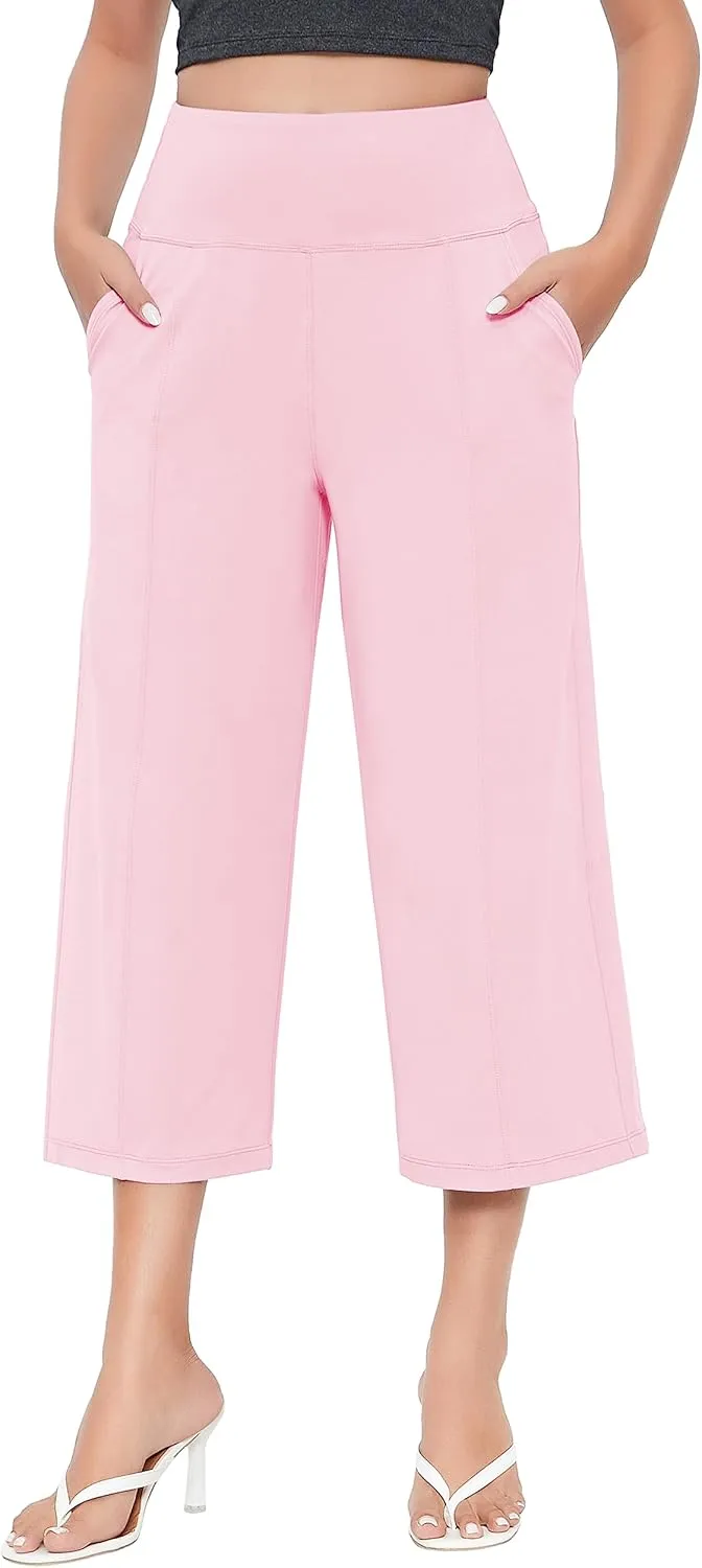 BUBBLELIME Women's Bootleg Yoga Capris Pants High Waist Workout Lounge Flare Crop Pants with Pockets