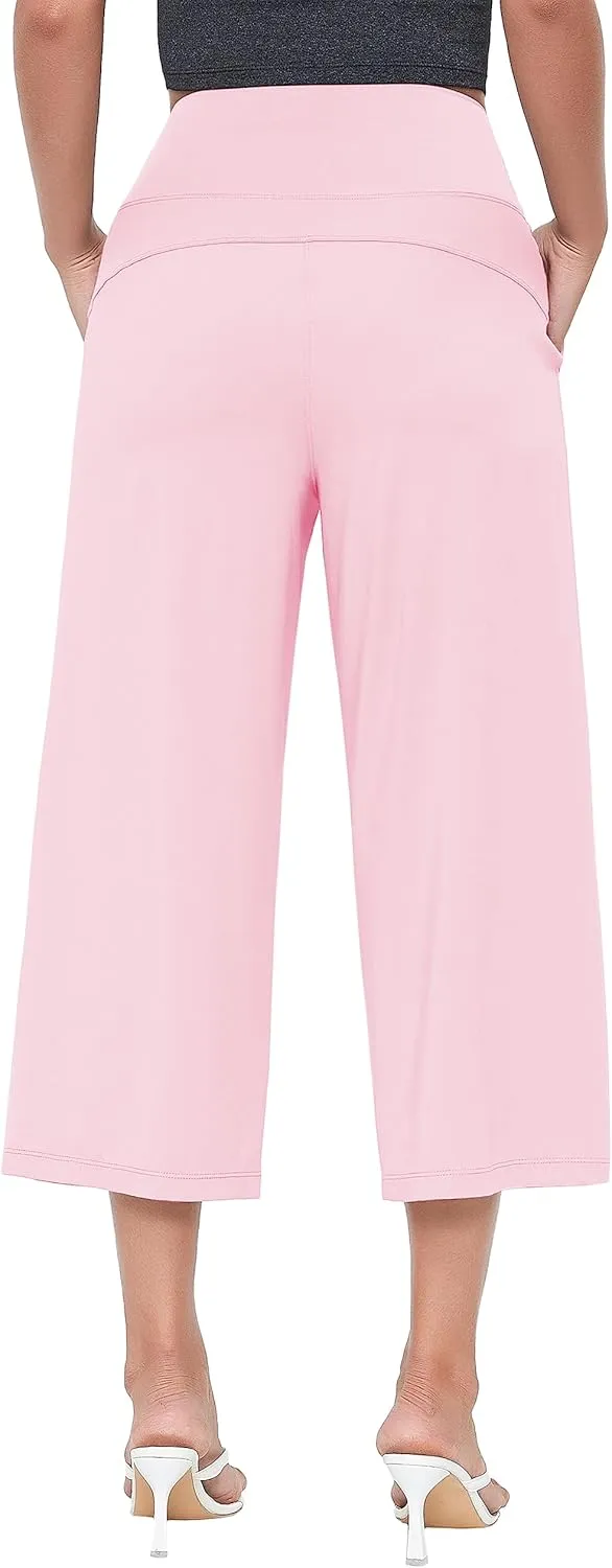 BUBBLELIME Women's Bootleg Yoga Capris Pants High Waist Workout Lounge Flare Crop Pants with Pockets
