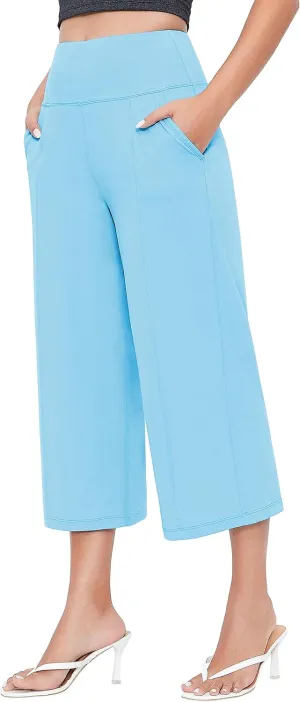 BUBBLELIME Women's Bootleg Yoga Capris Pants High Waist Workout Lounge Flare Crop Pants with Pockets