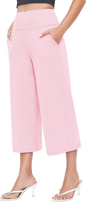 BUBBLELIME Women's Bootleg Yoga Capris Pants High Waist Workout Lounge Flare Crop Pants with Pockets