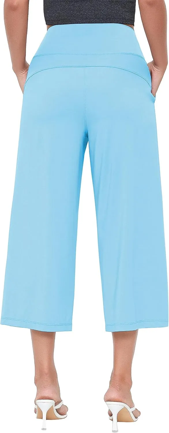 BUBBLELIME Women's Bootleg Yoga Capris Pants High Waist Workout Lounge Flare Crop Pants with Pockets