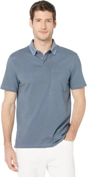 Calvin Klein Short Sleeve Smooth Cotton Dot Printed Pocket Polo Flint Stone MD