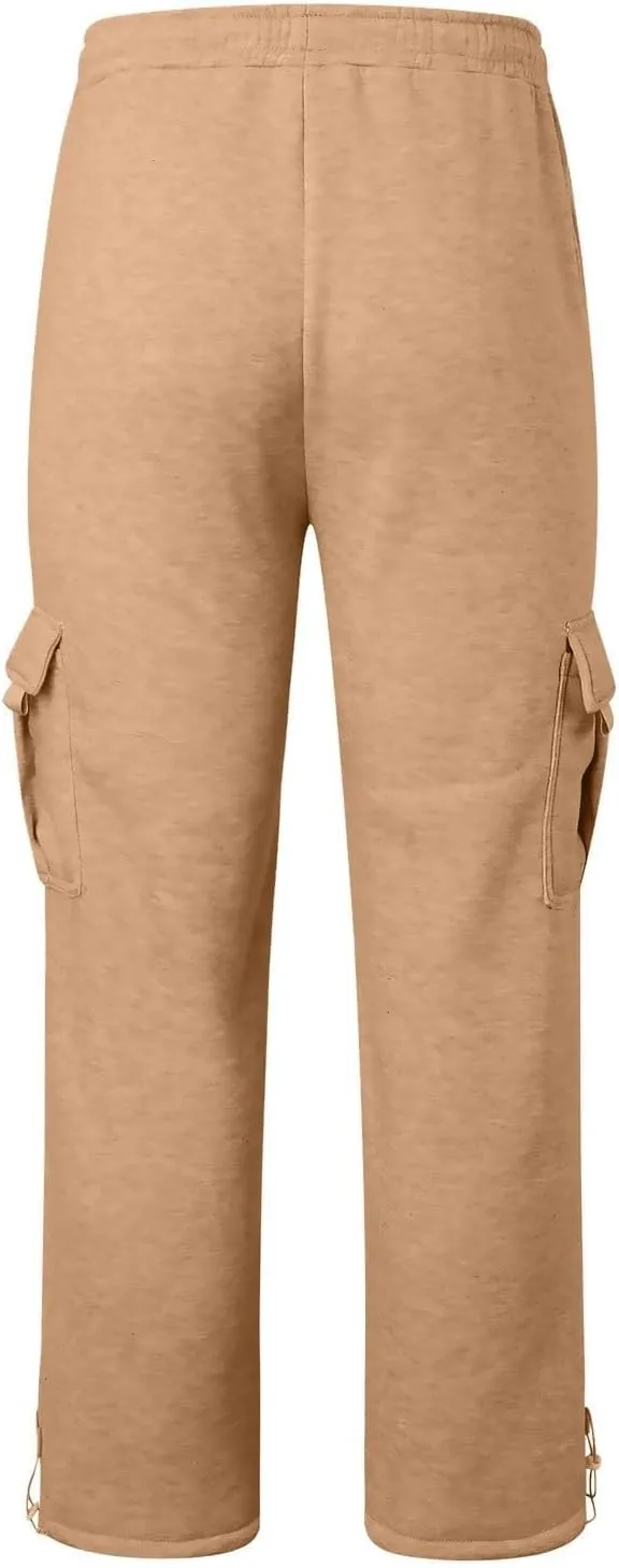 Cargo Pants For Men Stretch Drawstring Elastic Waist Sweatpants Tall Regular Fit Pants Tall Joggers Trousers