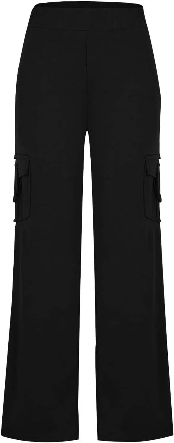 Cargo Yoga Pants for Women Trouser Style Flare Leggings with Pockets Boot Cut High Waist Long Workout Yoga Pants