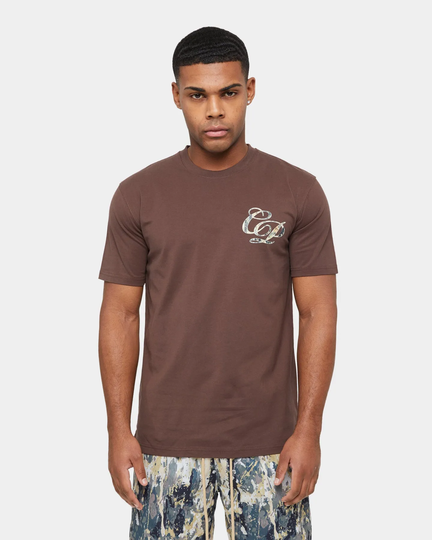 Carre Splatter Logo Classic T-Shirt Dark Brown