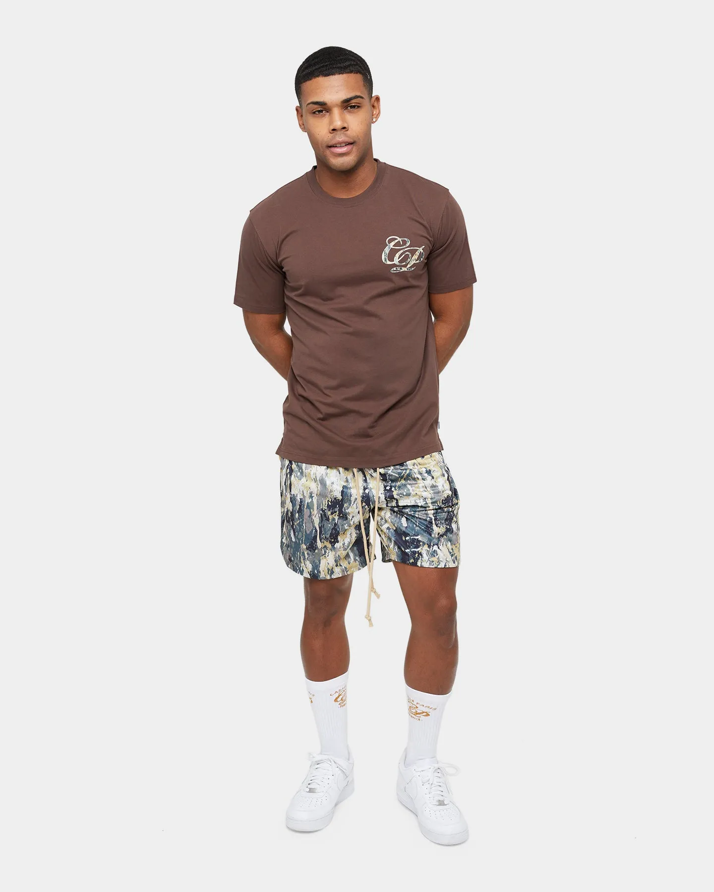 Carre Splatter Logo Classic T-Shirt Dark Brown