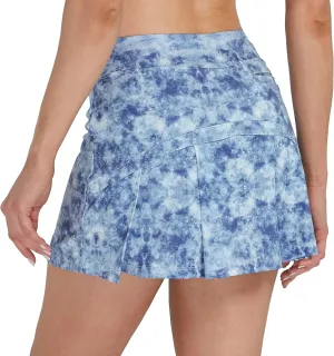 Cityoung Women's Athletic Pleated Golf Skirt with Shorts Pockets Running Tennis Workout Skorts
