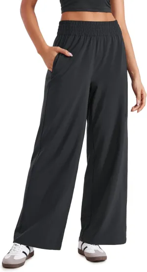 CRZ YOGA Lightweight Wide Leg Pants for Women 30" High Waisted Casual Lounge Travel Work Sweatpants Loose Fit Summer