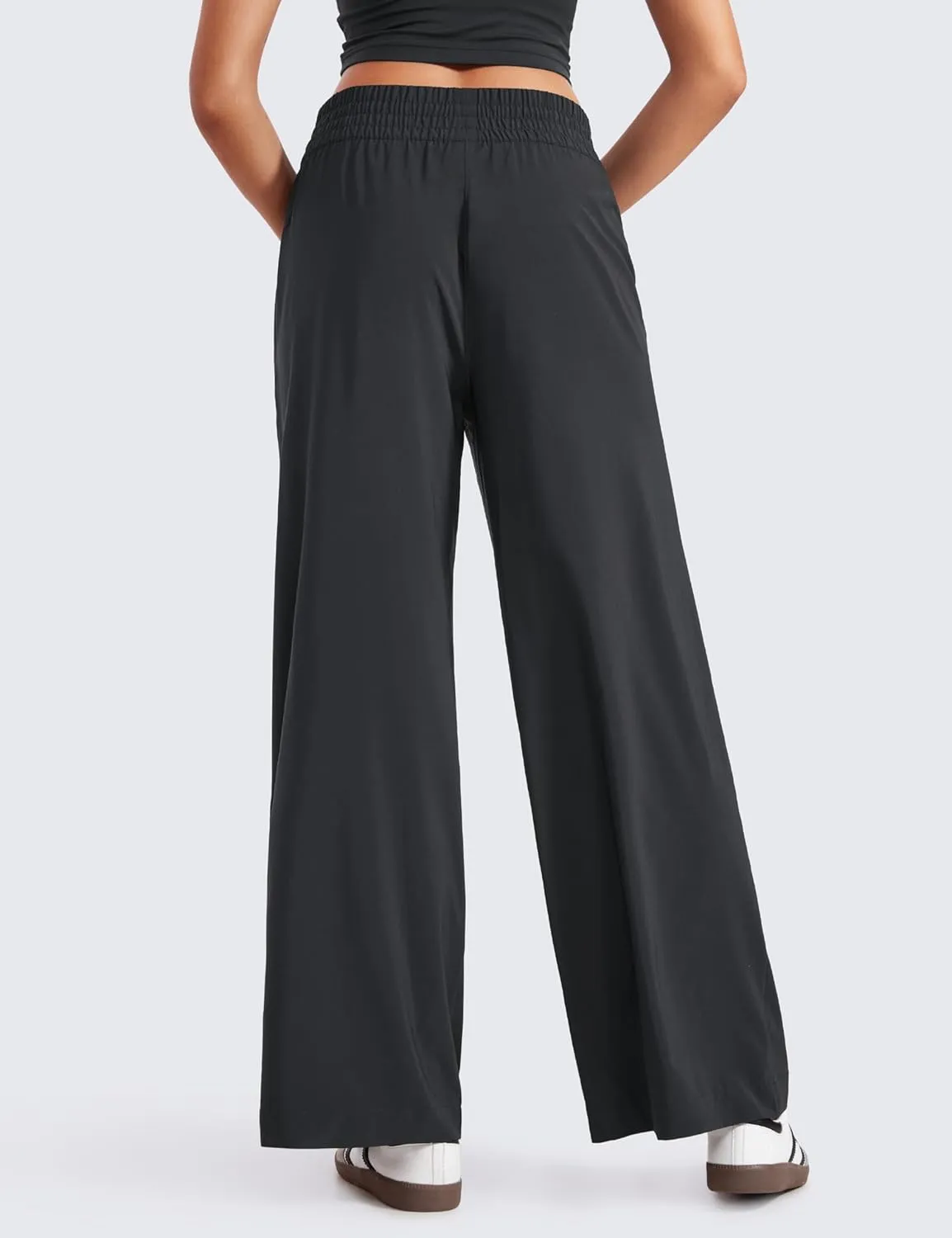 CRZ YOGA Lightweight Wide Leg Pants for Women 30" High Waisted Casual Lounge Travel Work Sweatpants Loose Fit Summer