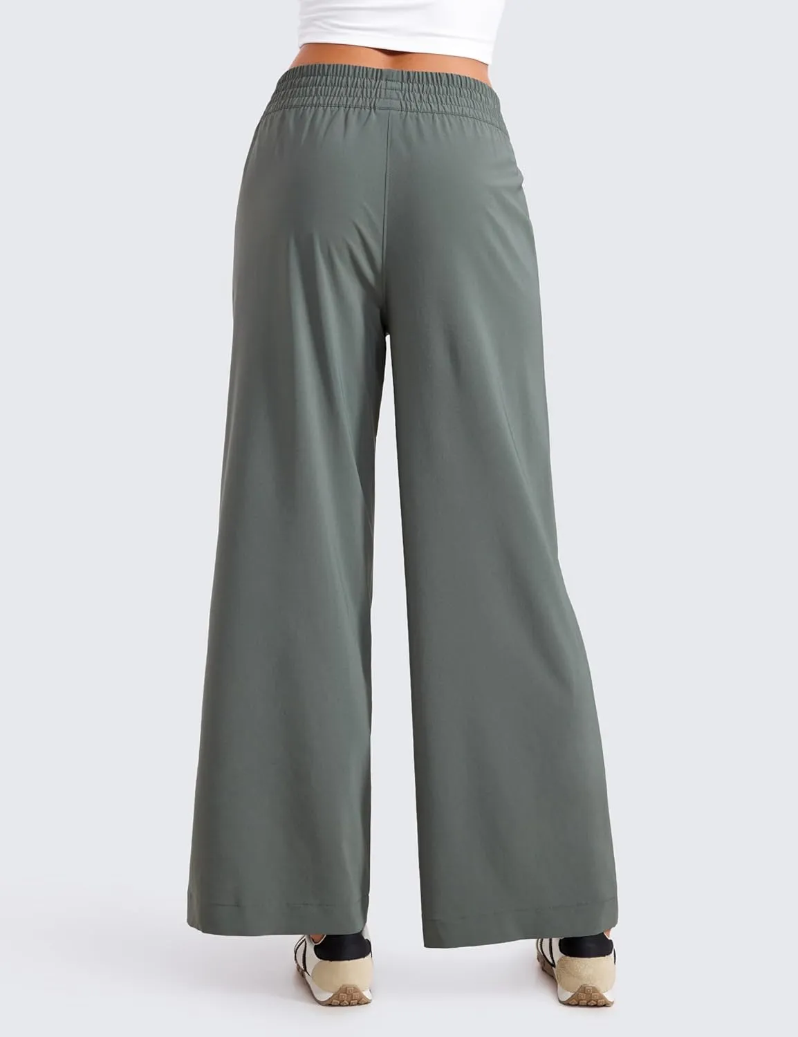 CRZ YOGA Lightweight Wide Leg Pants for Women 30" High Waisted Casual Lounge Travel Work Sweatpants Loose Fit Summer