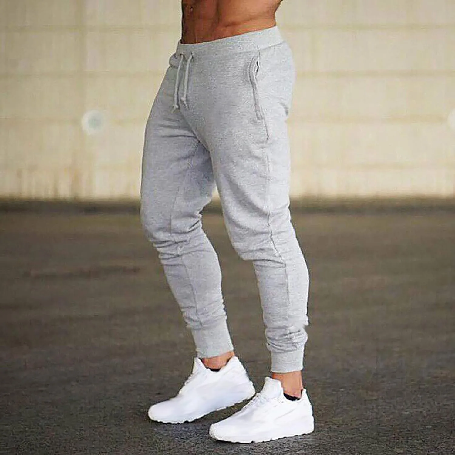 DuDubaby Golf Pants Men's Running Trousers Multi-Pocket Small Feet Slim Tooling Casual Trousers Mens Slim Fit Pants