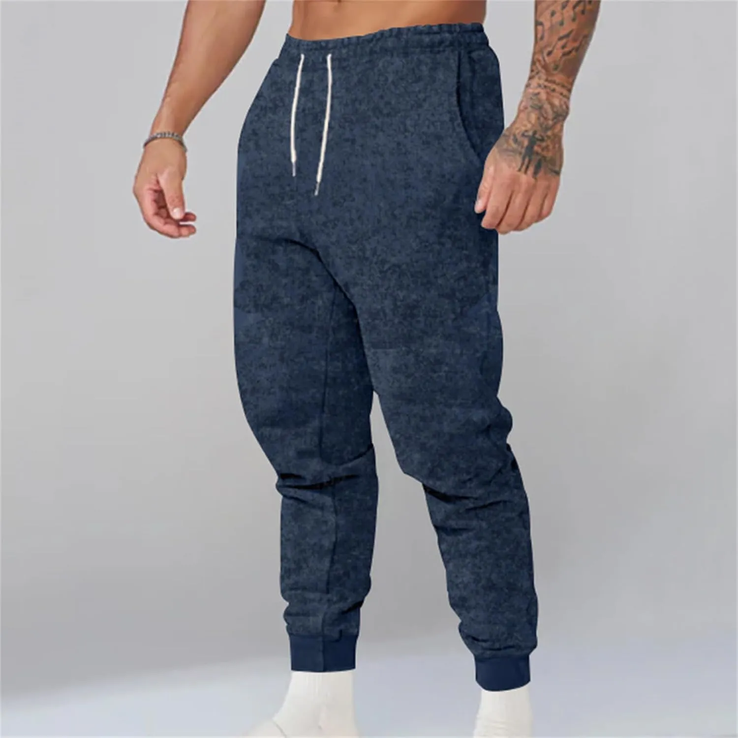 evzosrz Mens Fashion Jogger Pants Sports High Waisted Elastic Slim Fit Drawstring Sweatpants Lightweight Athletic Trousers