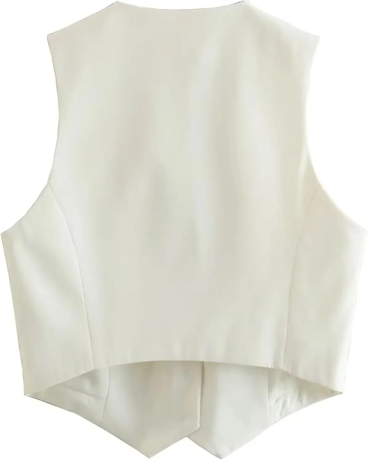 FindThy Women's Cropped Suit Vest Dressy V Neck Button Down Blazer Jacket Waistcoat