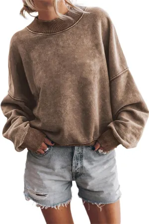 Fronage Women's Crewneck Batwing Long Sleeve Sweatshirt 2023 Fall Oversized Pullover Loose Fit Hoodie Tops
