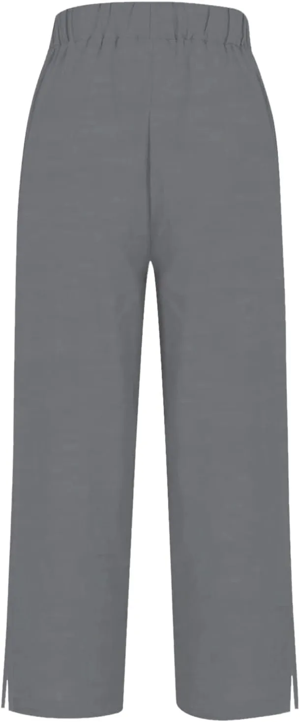 GIERIDUC Linen Pants for Women Flowy Palazzo Pants Bohemian High Waist Wide Leg Trousers Summer Beach Cruise Vacation Outfits