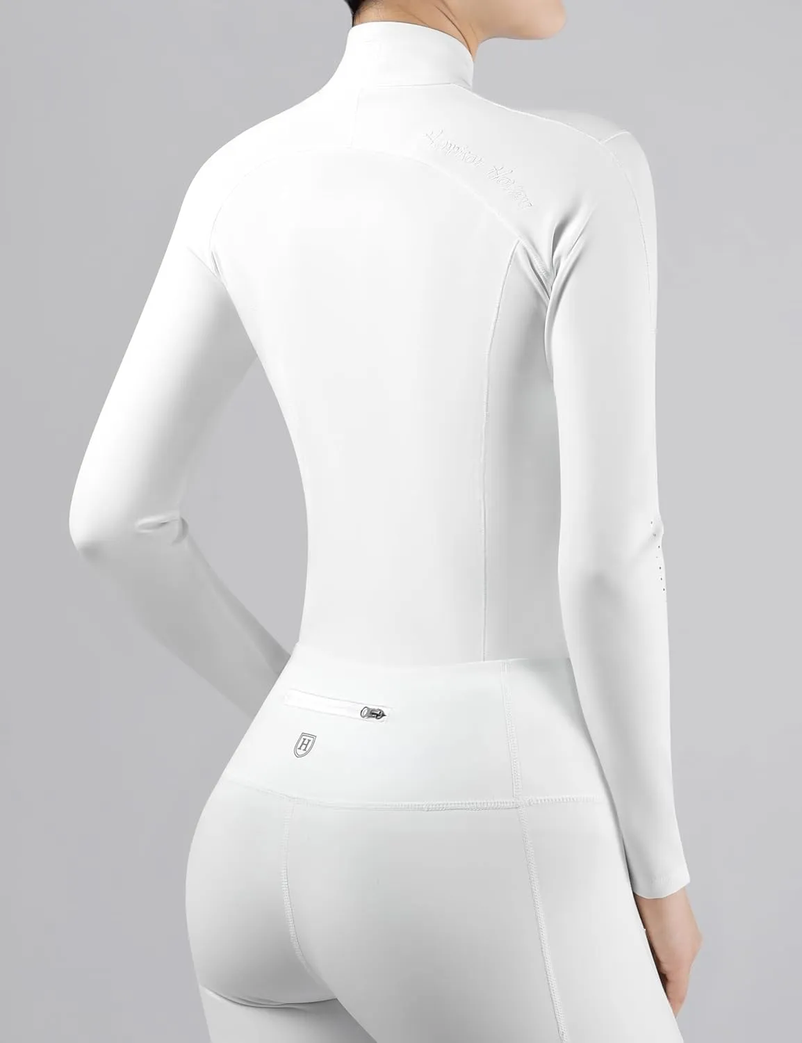 Harrison Howard Women's Equestrian Sweat Absorption Quick Drying Horse Riding Long Sleeve Shirt 1/4 Zip Base Layer