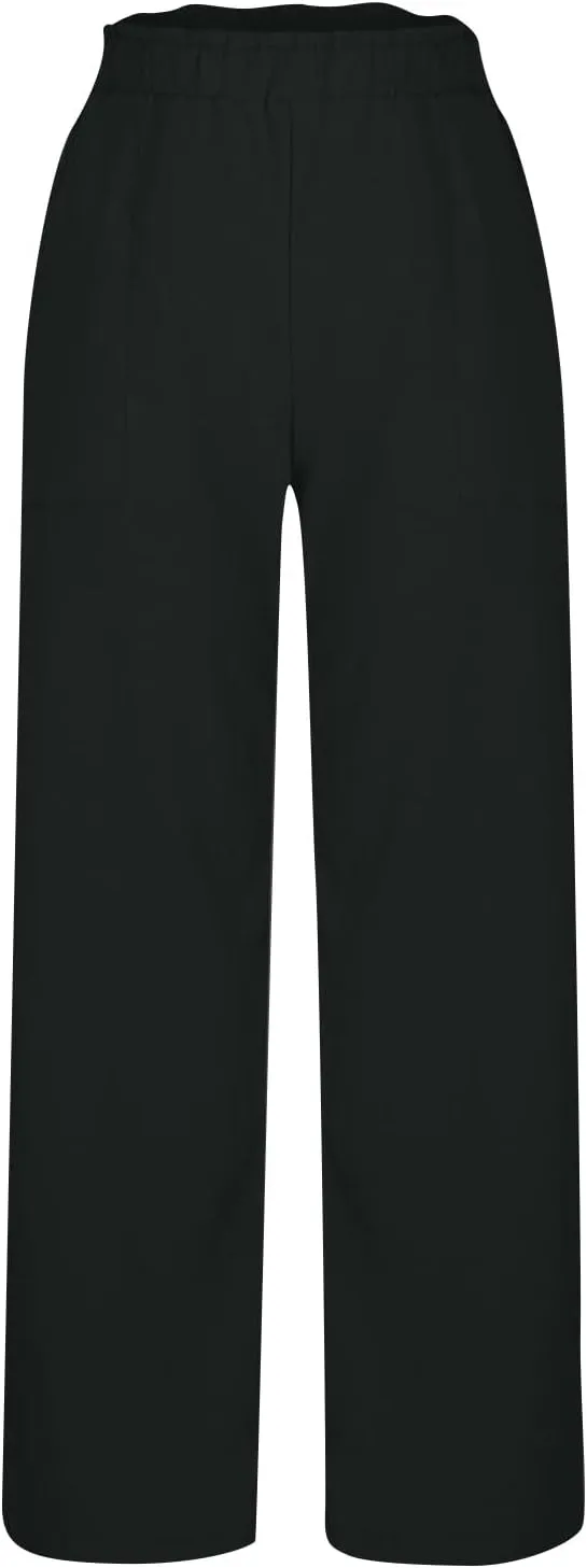 High Waisted Palazzo Pants Women Wide Leg Trousers, Casual Linen Pants with Pockets for Work or Lounge