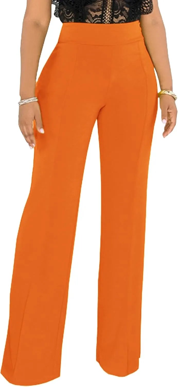 Hoefirm Work Pants for Women Business Casual Stretch Tall Straight Leg Slacks High Waisted Yoga Dress Pants