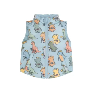 Huxbaby Construction Dinos Reversible Vest - Marine Blue