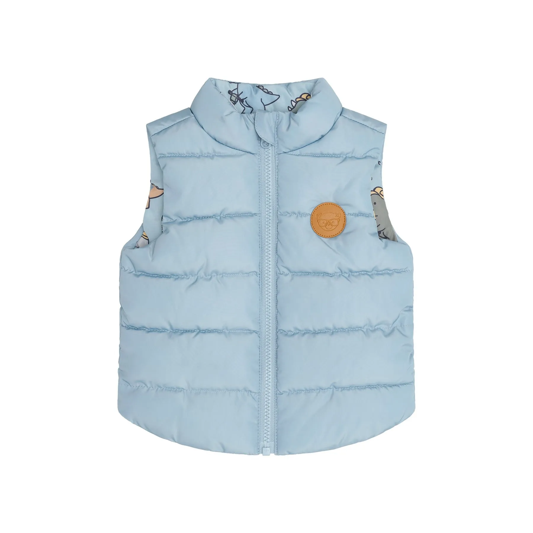 Huxbaby Construction Dinos Reversible Vest - Marine Blue