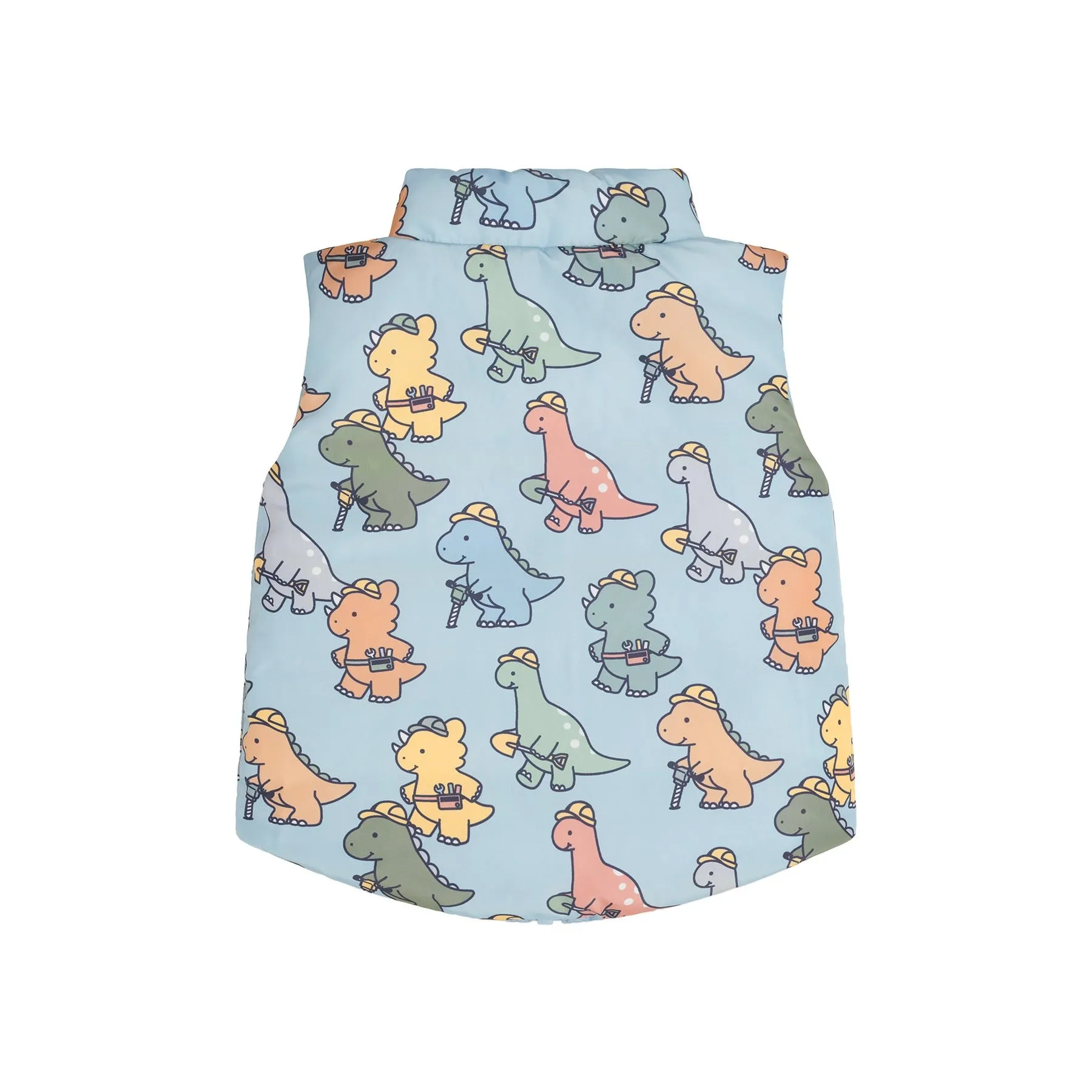 Huxbaby Construction Dinos Reversible Vest - Marine Blue
