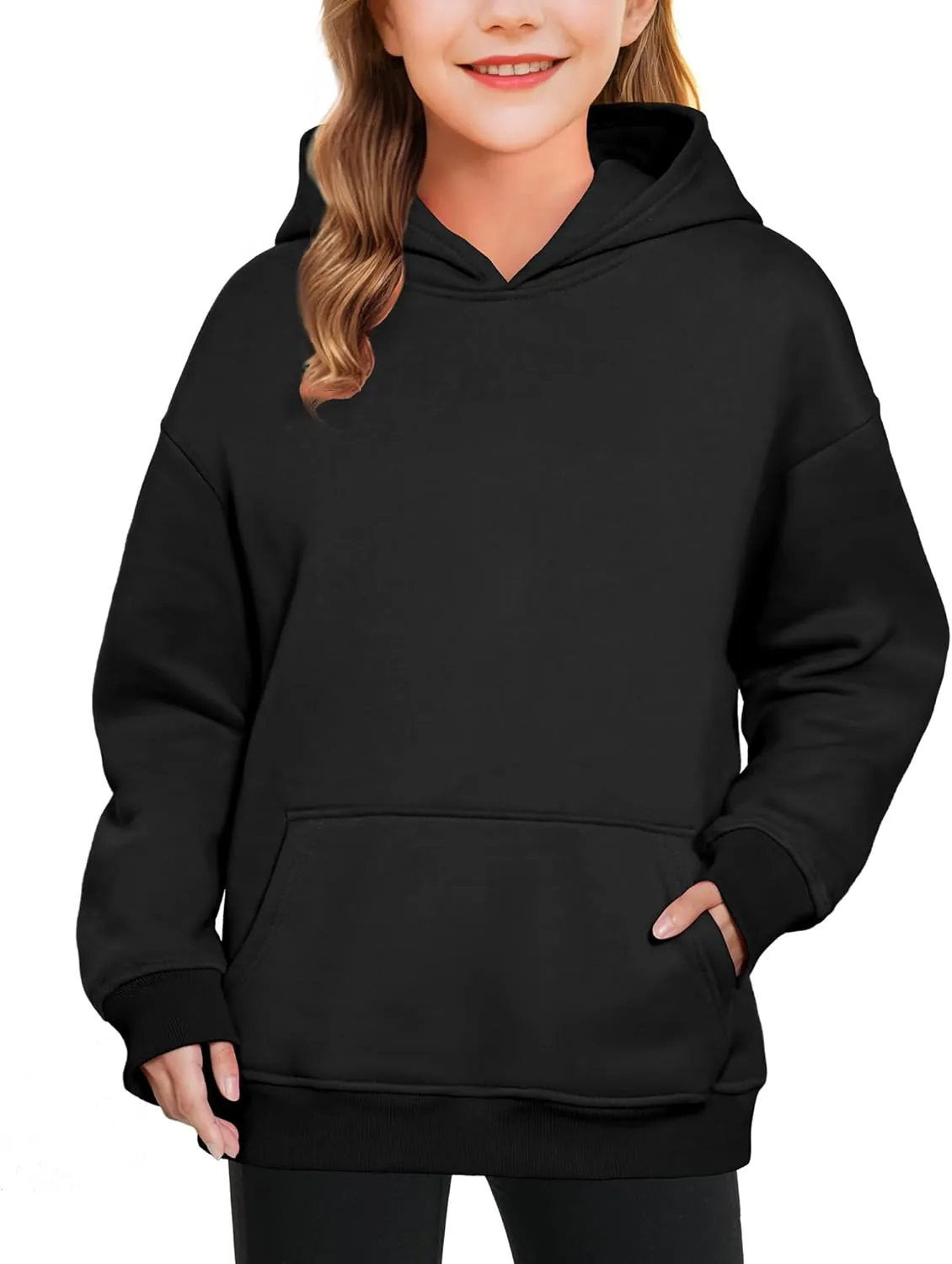 KEREDA Hoodies for Teen Girls Fashion Sweatshirt Fleece Pullover Tops Kids Clothes 7-14 Years