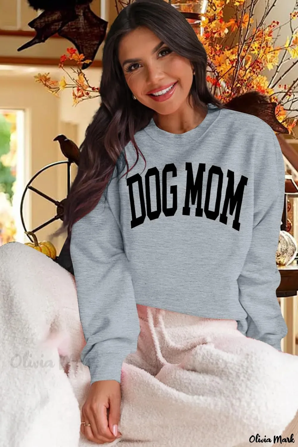 KNEYATTA Dog Mom Sweatshirt Women Dog Lover Sweatshirt Funny Graphic Sweatshirts Dog Mam Pullover Tops