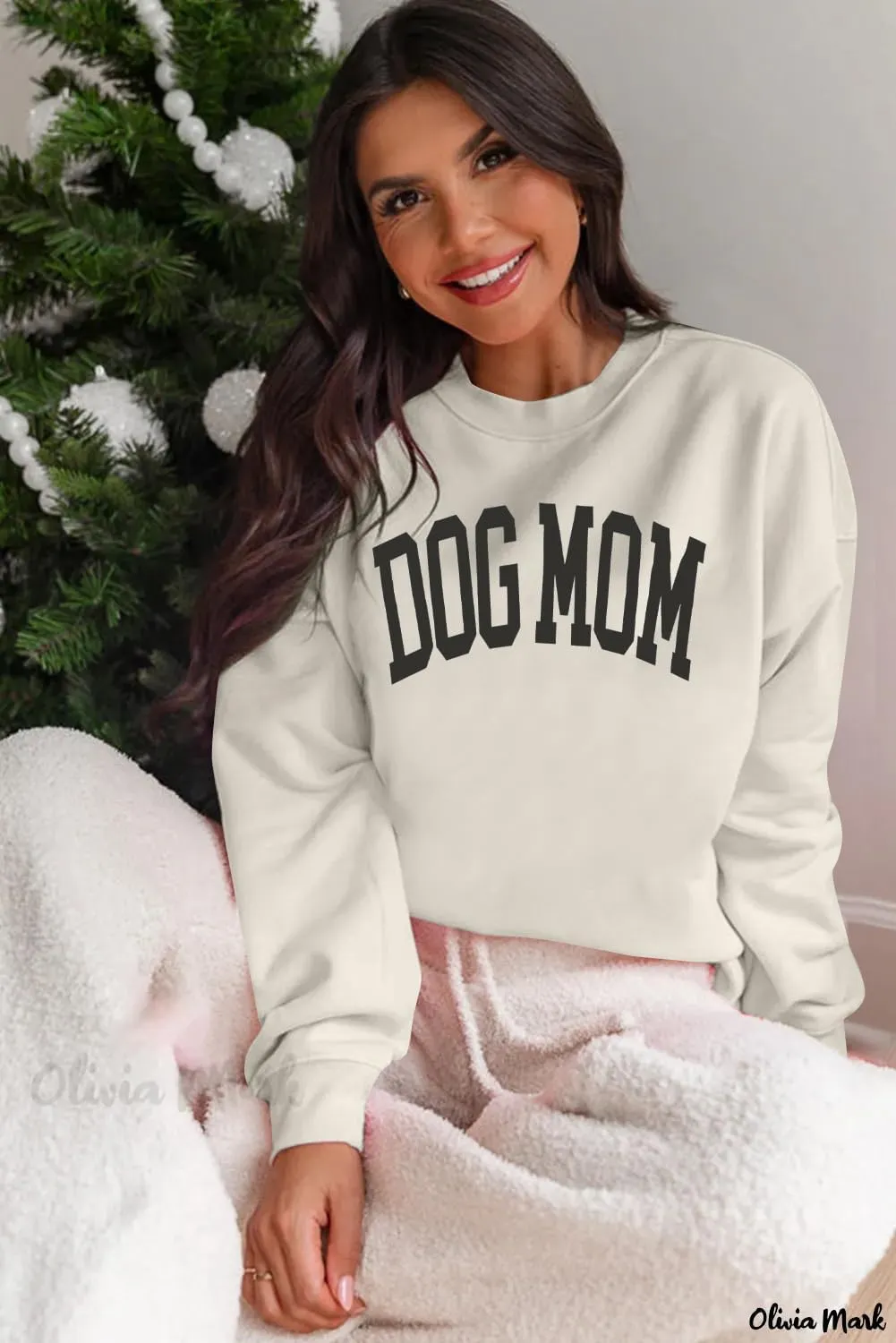 KNEYATTA Dog Mom Sweatshirt Women Dog Lover Sweatshirt Funny Graphic Sweatshirts Dog Mam Pullover Tops