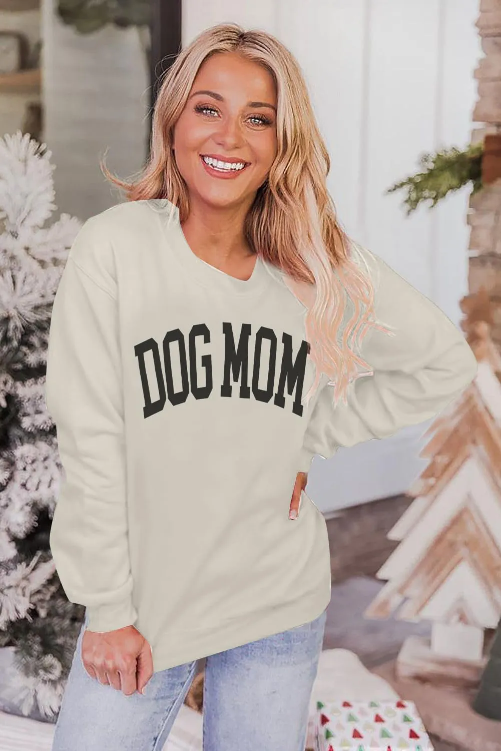 KNEYATTA Dog Mom Sweatshirt Women Dog Lover Sweatshirt Funny Graphic Sweatshirts Dog Mam Pullover Tops