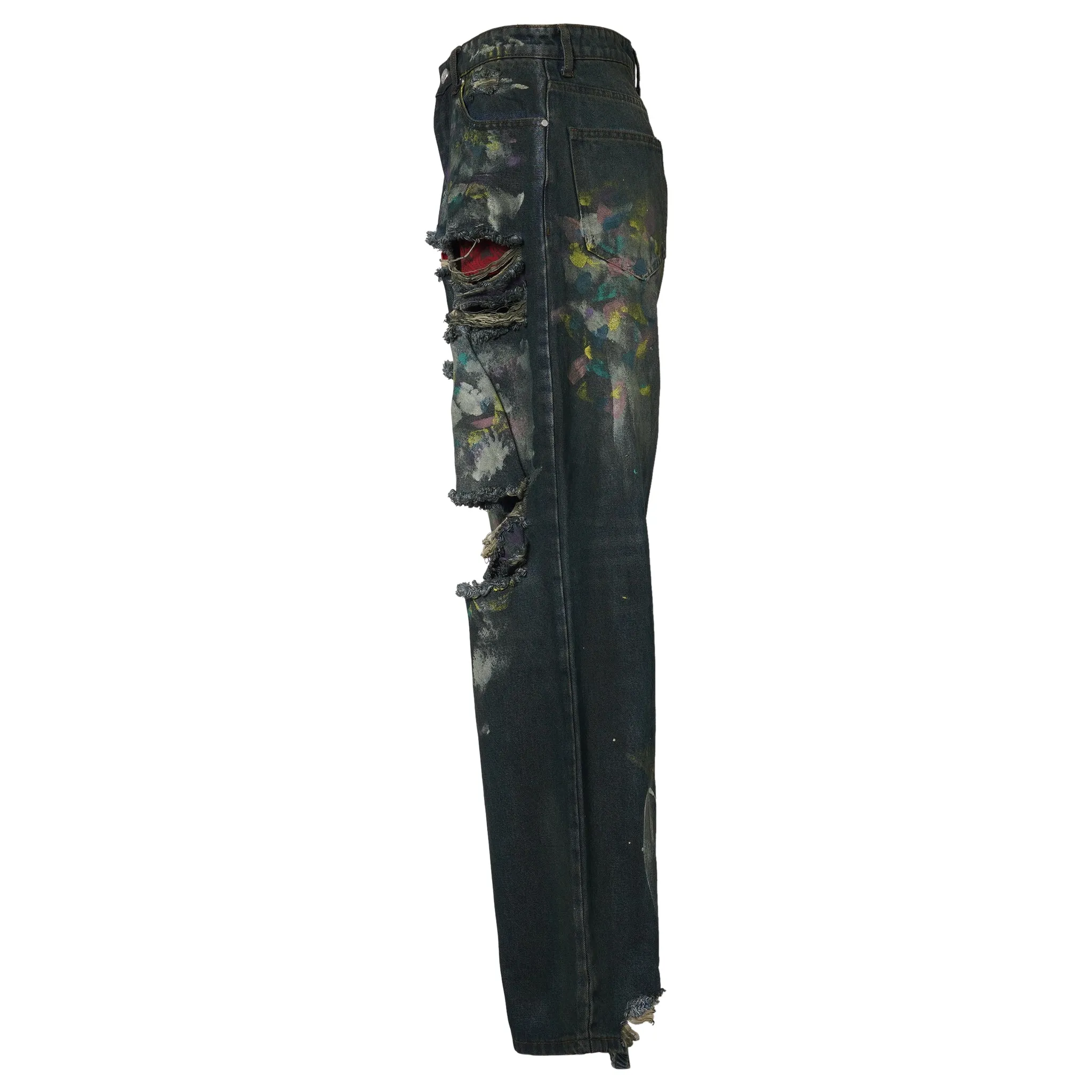LAX BAGGY DENIM PAINT SPLATTER / MULTI