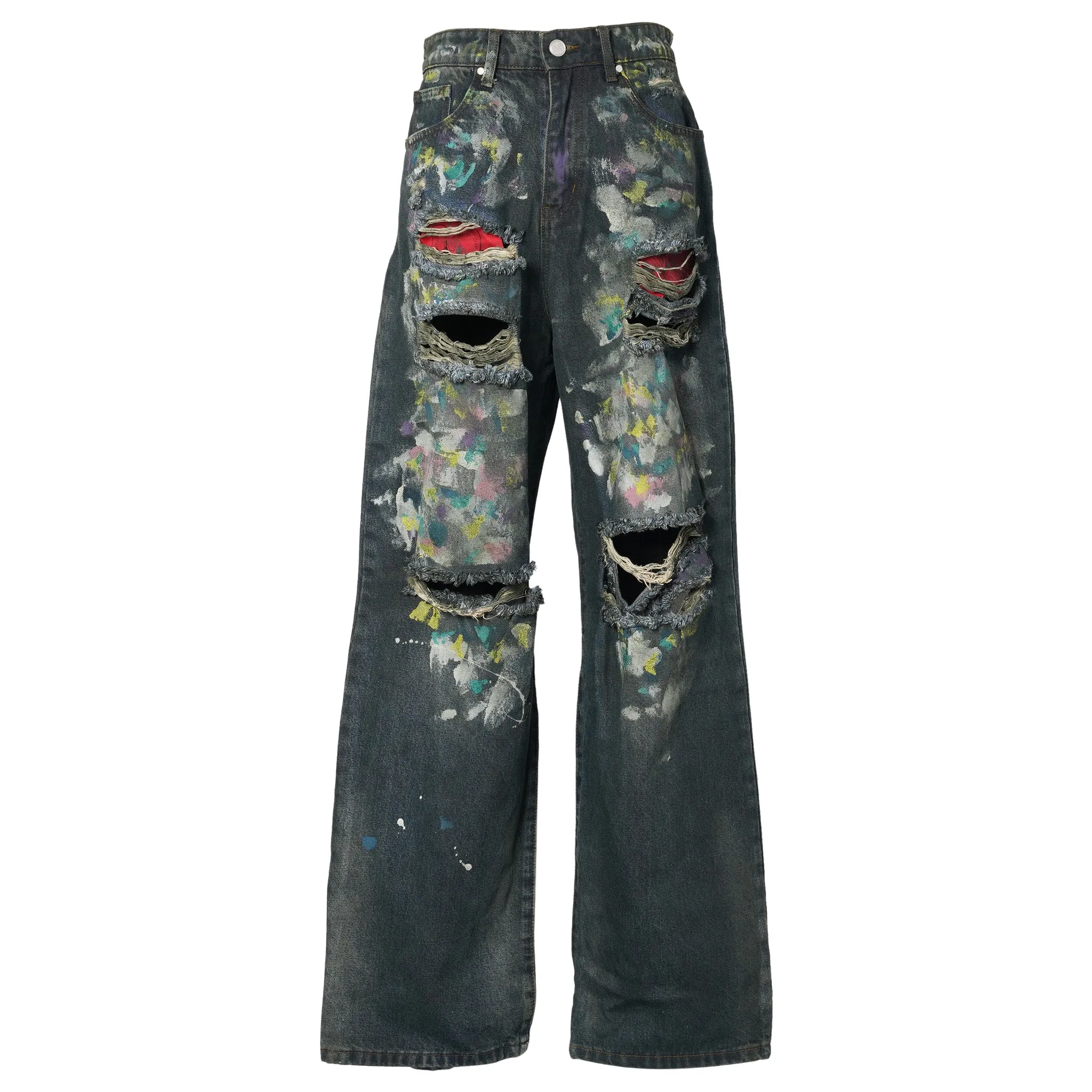 LAX BAGGY DENIM PAINT SPLATTER / MULTI