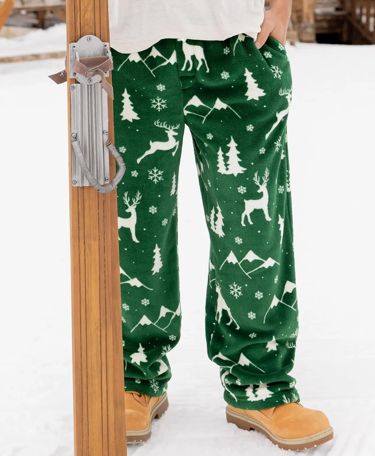 Lazy One Men's Fleece Pajama Pants, Nordic Fleece Pajama Bottoms for Men, Warm Pajama Pants