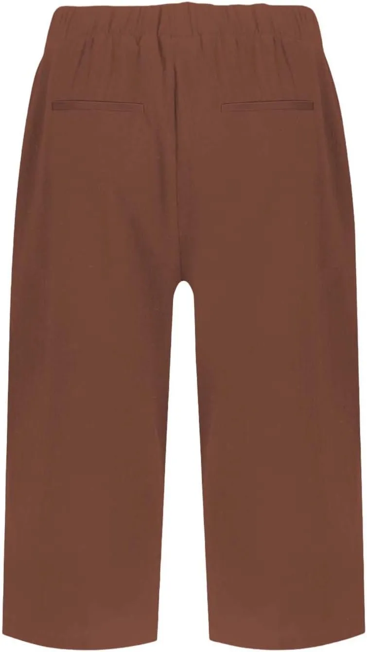 Linen Pants Cropped Pants Cotton Linen Elastic Waist Trousers Casual Loose Business Work Lounge Long Trousers