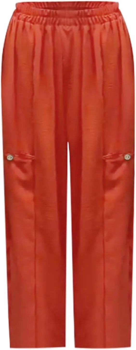 Linen Pants Women Women'sCotton and Linen Solid Color Pocket Baggy Casual Pants Beach Travel Vacation Clothe Flowy