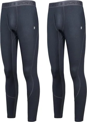 Little Donkey Andy Men's Thermal Underwear Set Performance Base Layer Wicking Active Long Johns Top & Bottom with Fly