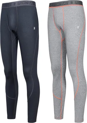 Little Donkey Andy Men's Thermal Underwear Set Performance Base Layer Wicking Active Long Johns Top & Bottom with Fly
