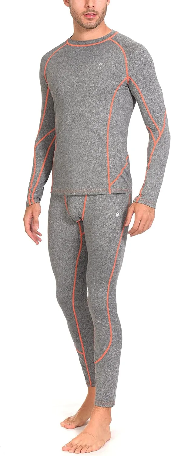 Little Donkey Andy Men's Thermal Underwear Set Performance Base Layer Wicking Active Long Johns Top & Bottom with Fly