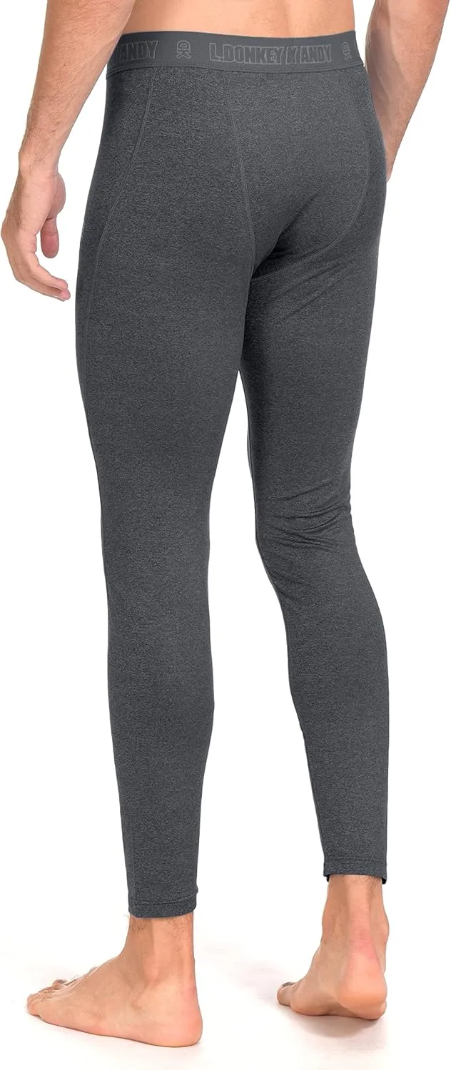 Little Donkey Andy Men's Thermal Underwear Set Performance Base Layer Wicking Active Long Johns Top & Bottom with Fly