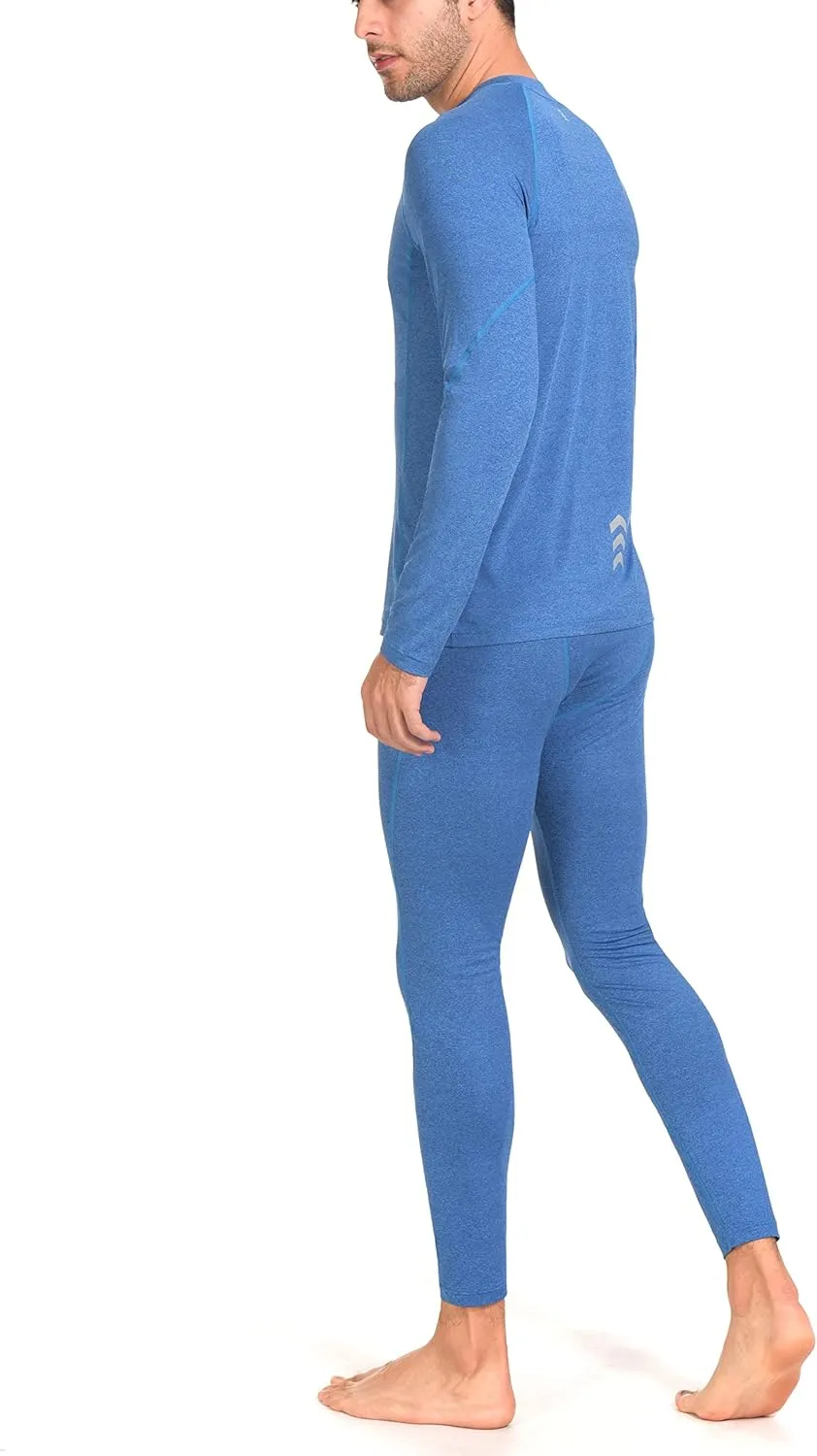 Little Donkey Andy Men's Thermal Underwear Set Performance Base Layer Wicking Active Long Johns Top & Bottom with Fly