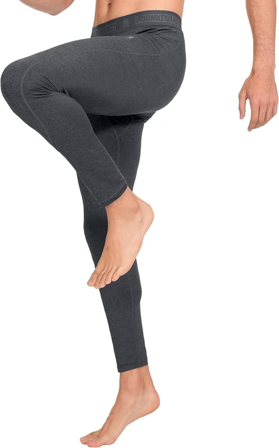 Little Donkey Andy Men's Thermal Underwear Set Performance Base Layer Wicking Active Long Johns Top & Bottom with Fly