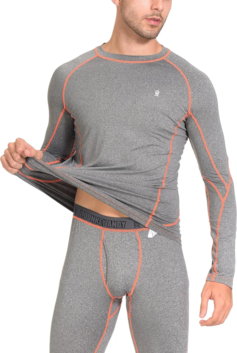 Little Donkey Andy Men's Thermal Underwear Set Performance Base Layer Wicking Active Long Johns Top & Bottom with Fly