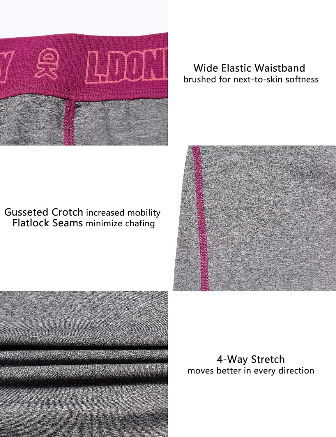 Little Donkey Andy Women's Thermal Underwear Sets Lightweight Warm Base Layers Quick Dry Wicking Top and Bottom for Winter