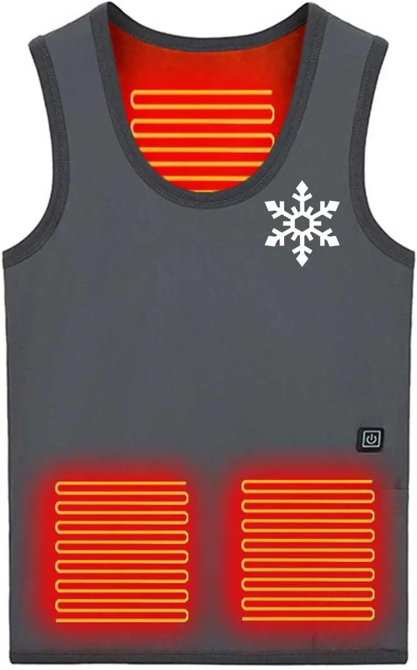 Men and Womens Heated Tank Tops Fall Winter Unisex Fleece Lining Warm Waistcoat 3-Heating Base Vest Undershirt Tops