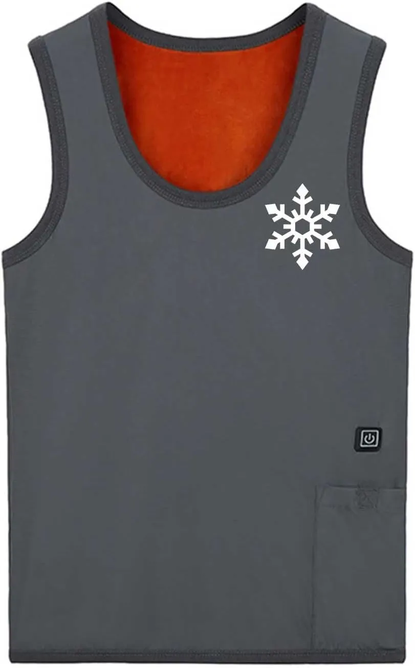 Men and Womens Heated Tank Tops Fall Winter Unisex Fleece Lining Warm Waistcoat 3-Heating Base Vest Undershirt Tops