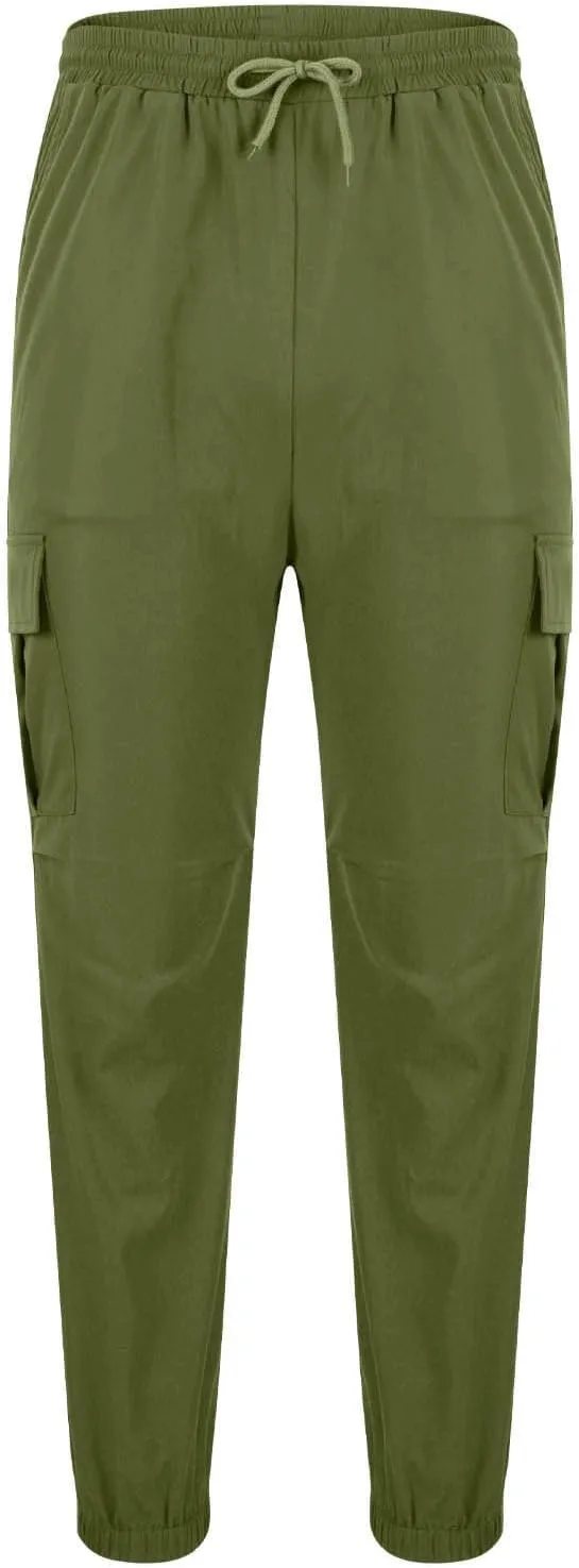 Men Joggers Pants with Pockets Slim Fit Baggy Chino Cinch Bottom Cargo Sweatpants Casual Workout Outdoor Sweat Pants