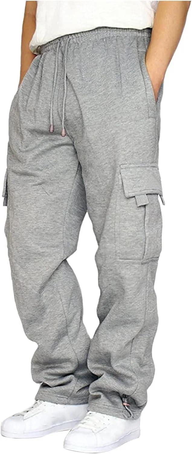 Men's Hiking Pants,Men Athletic Sport Joggers Fashion Cargo Pockets Sweatpant Relaxed Fit Work Pants Mens Casual Pants