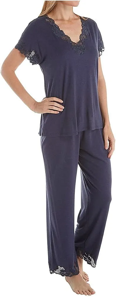 Natori Women's Plus Size Zen Floral Short Sleeve Pajama Set