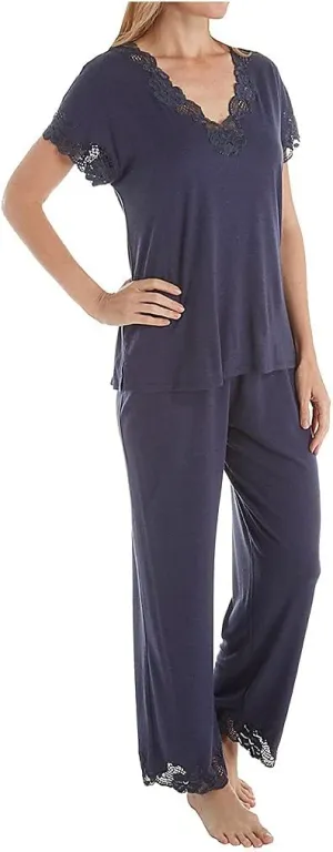 Natori Women's Plus Size Zen Floral Short Sleeve Pajama Set